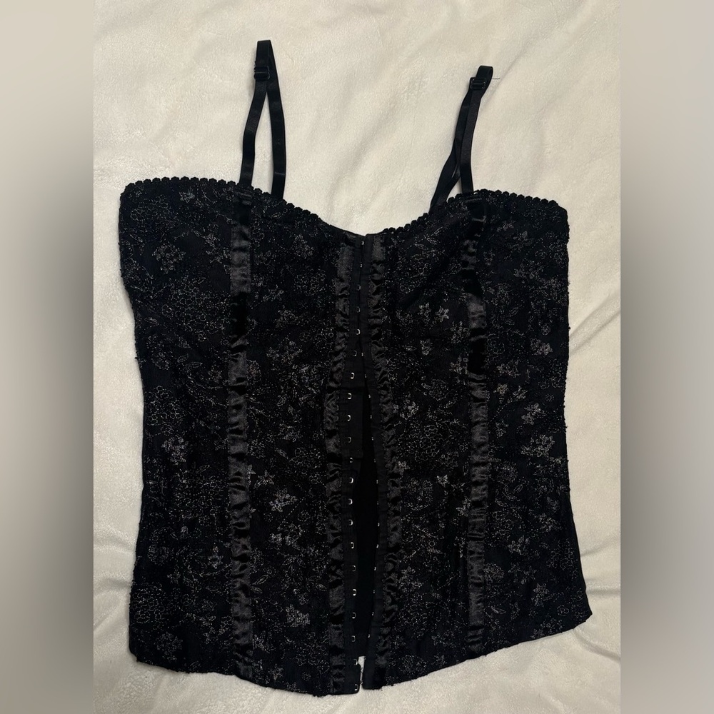 Women's Black Lace Bustier Camisole